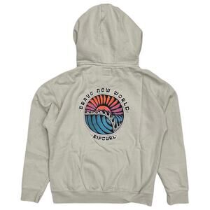 Rip Curl Men's Brave Sunset Pullover Fleece Hoodie Sweatshirt in Beige